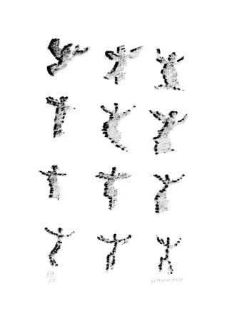 Lithographie Michaux - Par la voie des rythmes