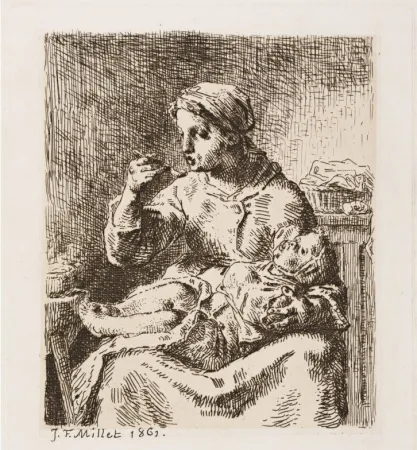 Gravure Millet - La bouillie