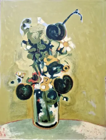 Lithographie Minaux - Le bouquet d'octobre