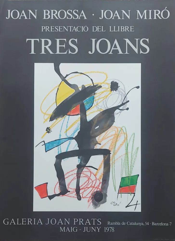 Affiche Miró - Affiche d'exposition Tres Joans, 1978