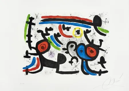 Lithographie Miró - Amoureux et Luna Park II (Les)