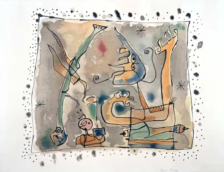 Lithographie Miró - Après l'orage 