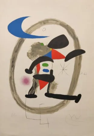 Lithographie Miró - Arlequin Circonscrit