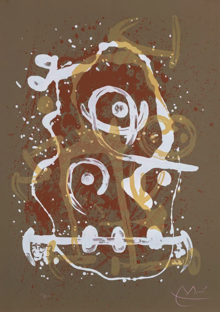 Lithographie Miró - Chevauchée brun