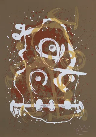 Lithographie Miró - Chevauchée brun