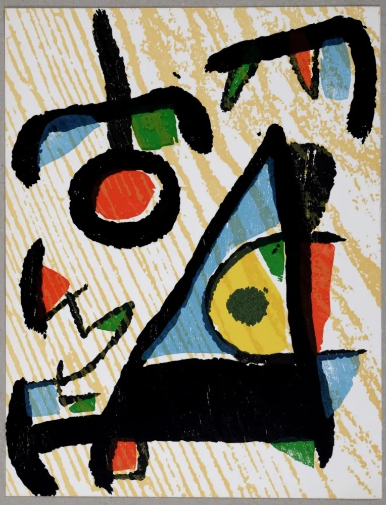 Gravure Sur Bois Miró - Composition