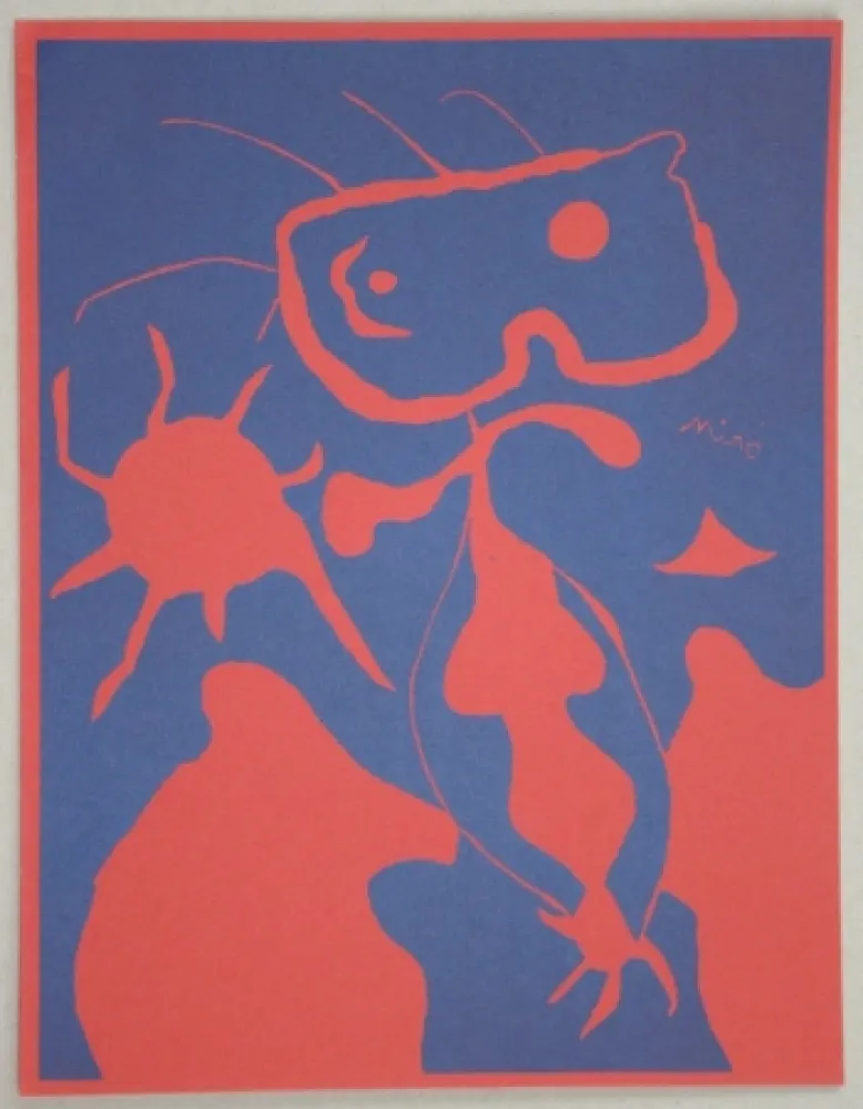 Linogravure Miró - Composition pour XXe Siècle