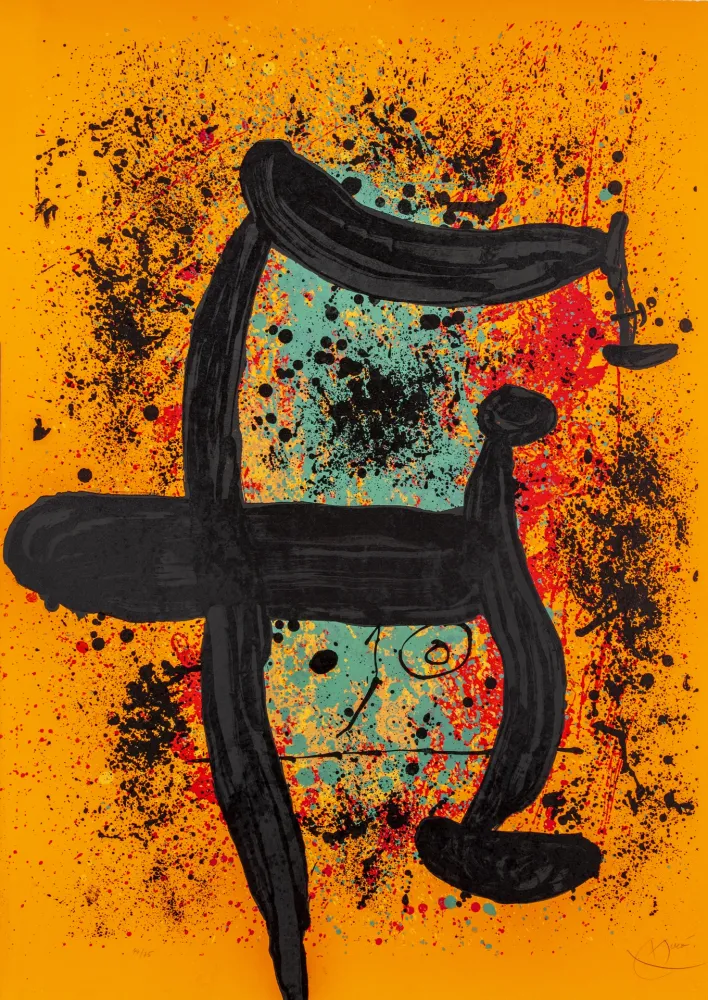 Lithographie Miró - Cueilleuse d'oranges (La) 
