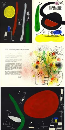Livre Illustré Miró - Derrière Le Miroir n° 164-165. L'OISEAU SOLAIRE, L'OISEAU LUNAIRE, ÉTINCELLES. 10 LITHOGRAPHIES EN COULEURS (1967)