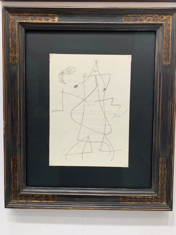 Eau-Forte Miró - Femme devant la lune