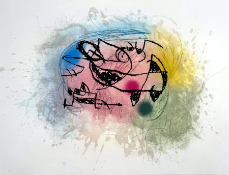 Eau-Forte Et Aquatinte Miró - Fourmi Rose 