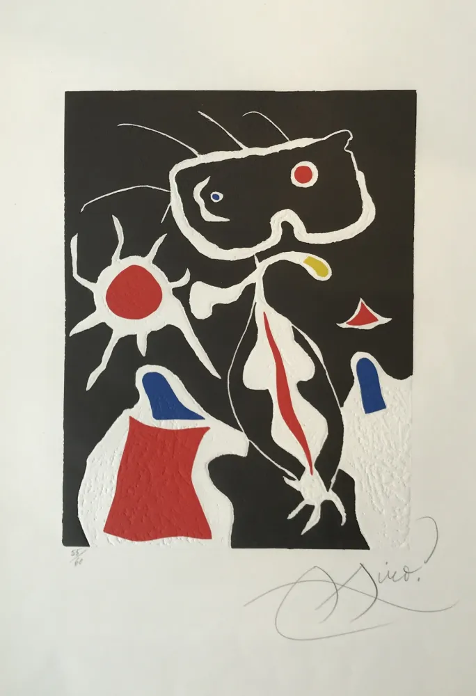 Linogravure Miró - Hommage a San Lazzaro
