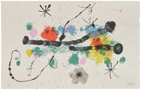 Lithographie Miró - Je Travaille comme un Jardinière