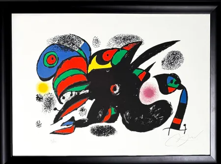 Lithographie Miró - Joan Miró (1893–1983) - XX SIÈCLE N.47 - Color lithograph on Vélin Arches paper - 1976