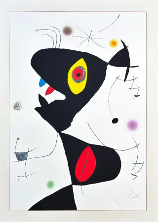 Lithographie Miró - Joan Miró - Oda à Joan Miró - color lithograph on Guarro paper - 1973