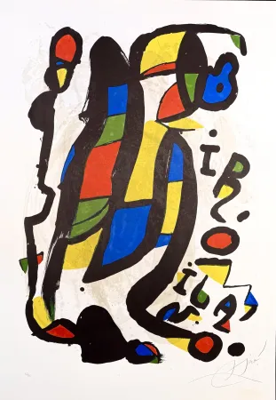 Lithographie Miró - Joan Mirò(1893-1983) - Miró Milano - Color Lithograph on Arches paper - 1981