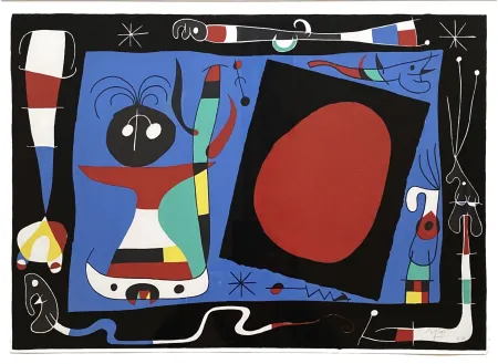 Lithographie Miró - La Femme Au Miroir