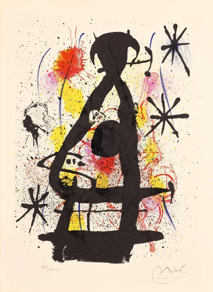 Lithographie Miró - La lune près de paraître (The Moon About to Appear)