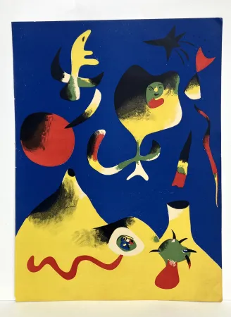 Lithographie Miró - L'air. Lithographie, 1937.