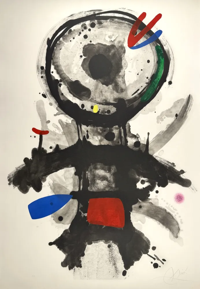 Aquatinte Miró -  L'Ange criblé 