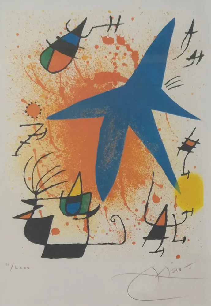 Lithographie Miró - L'Astre Bleu