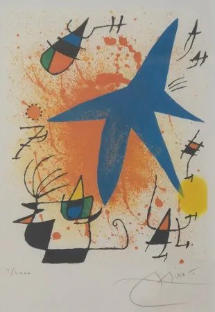 Lithographie Miró - L'Astre Bleu