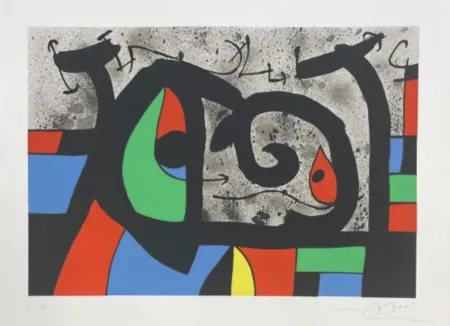 Lithographie Miró - Le Lezard aux Plumes D'or