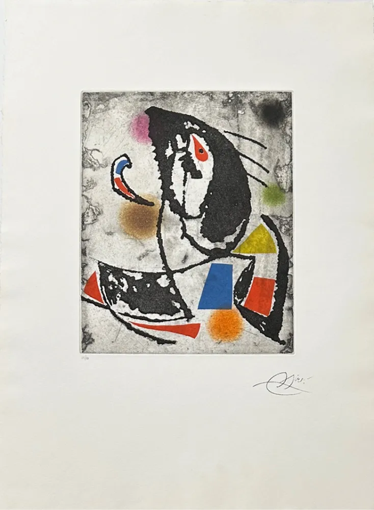Gravure Miró - Les montagnards