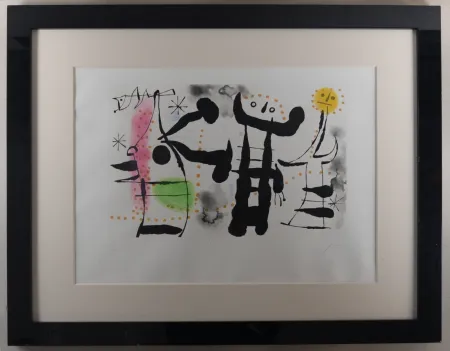 Gravure Miró - Les Philosophes II, 1958 - Hand-signed (Framed)