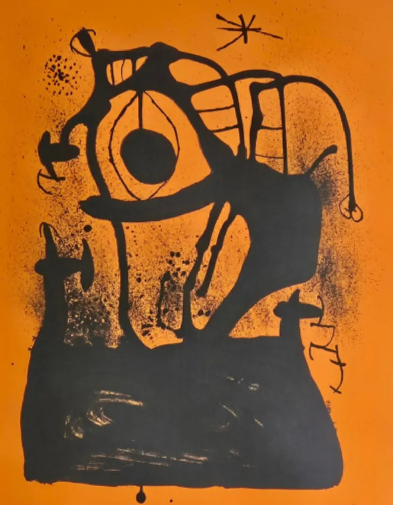 Lithographie Miró - L'Hypnotiseur (orange)