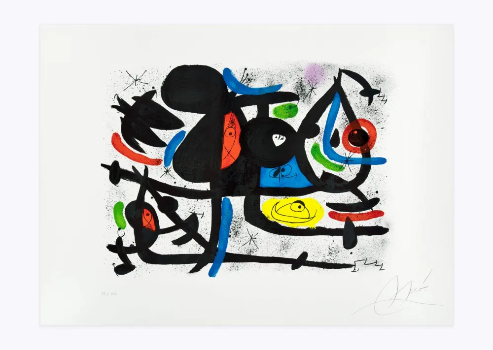 Lithographie Miró - Luge des amants II (La)