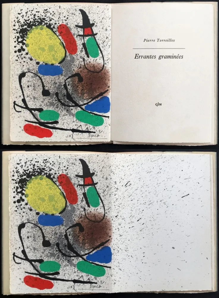 Lithographie Miró - P. Torreilles : ERRANTES GRAMINÉES. Lithographie originale signée (1971)