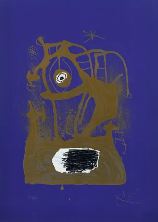Lithographie Miró - Tempête indigo (La) 