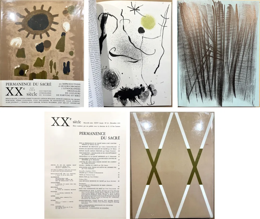 Livre Illustré Miró - XXe Siècle (Nouvelle série). XXVI Année. N°24. Permanence du Sacré. Déc. 1964 (Miro, Hartung)