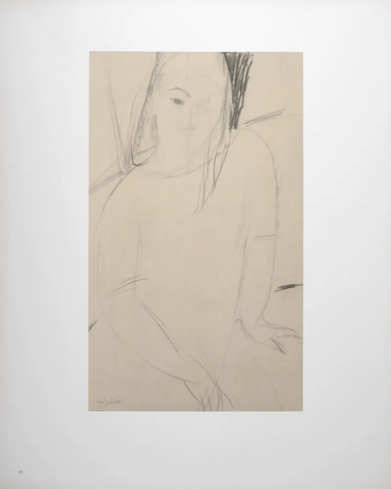 Lithographie Modigliani - Figure féminine