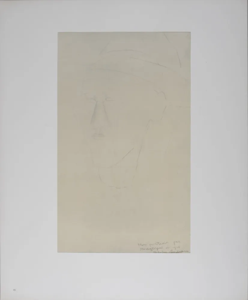 Lithographie Modigliani - Portrait de Blaise Cendrars