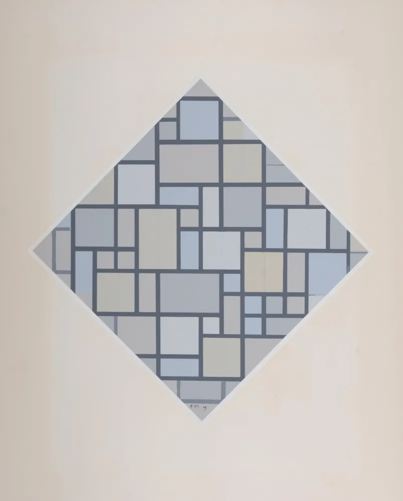 Sérigraphie Mondrian - Composition avec plans de couleurs claires, 1919 (1957)