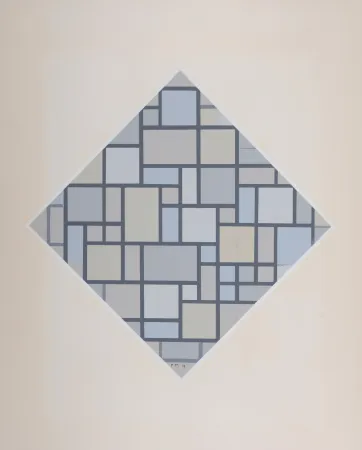 Sérigraphie Mondrian - Composition avec plans de couleurs claires, 1919 (1957)