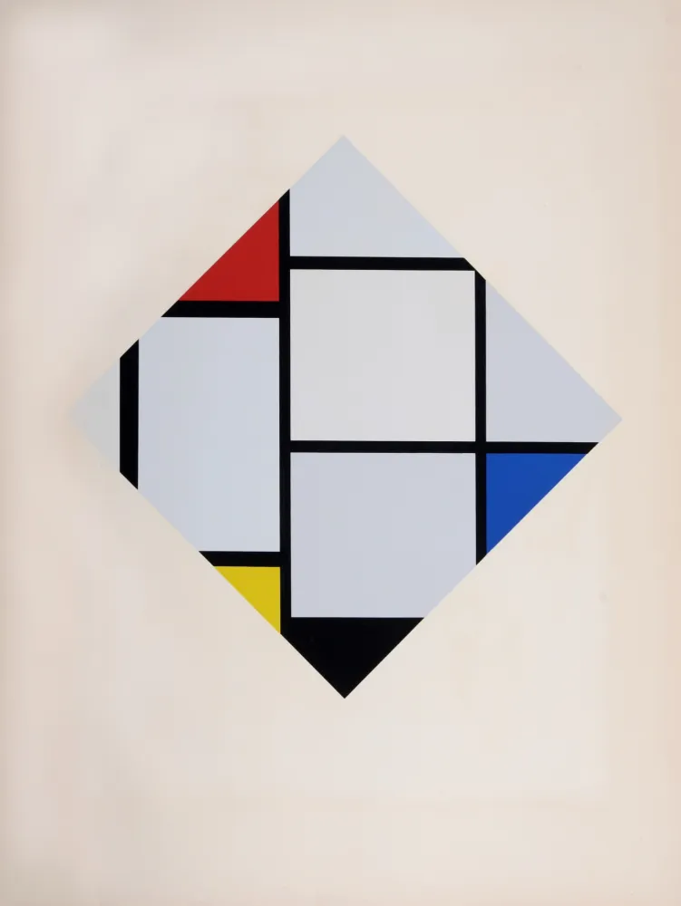 Sérigraphie Mondrian - Composition dans le carreau avec Rouge Jaune et Bleu, 1926 (1957)