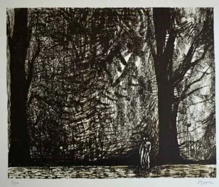 Lithographie Moore - FIGURES IN A FOREST