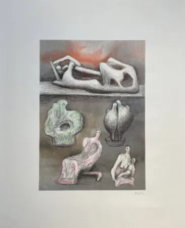 Lithographie Moore - Five Ideas for Sculpture (C. 610)