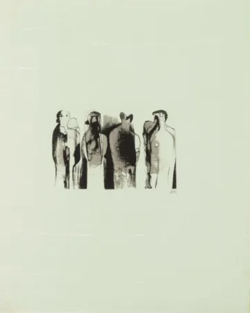 Lithographie Moore - La Poesie: Four Standing Figures (C. 323)