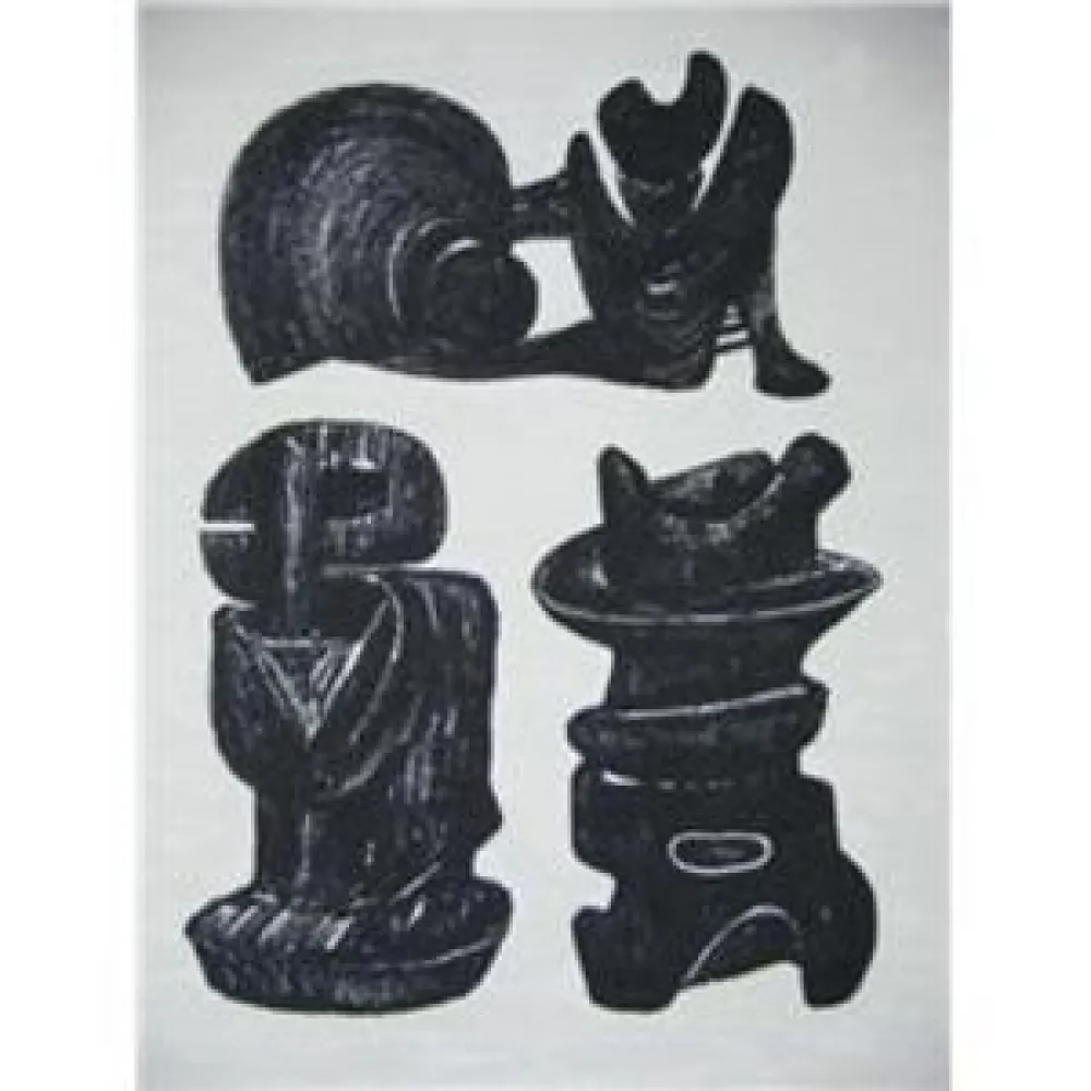 Lithographie Moore - La Poésie Three Sculptural Forms