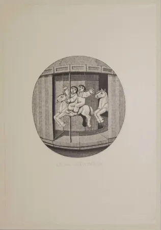 Gravure Sur Bois Morena - Il cavallo bianco