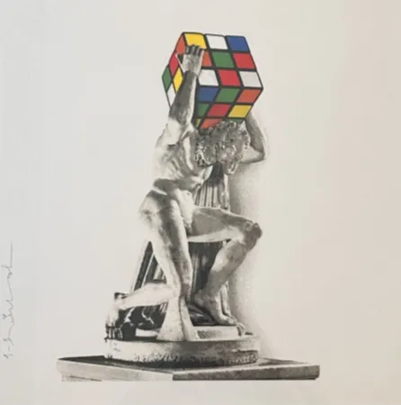 Sérigraphie Mr Brainwash - Rubik's Atlas