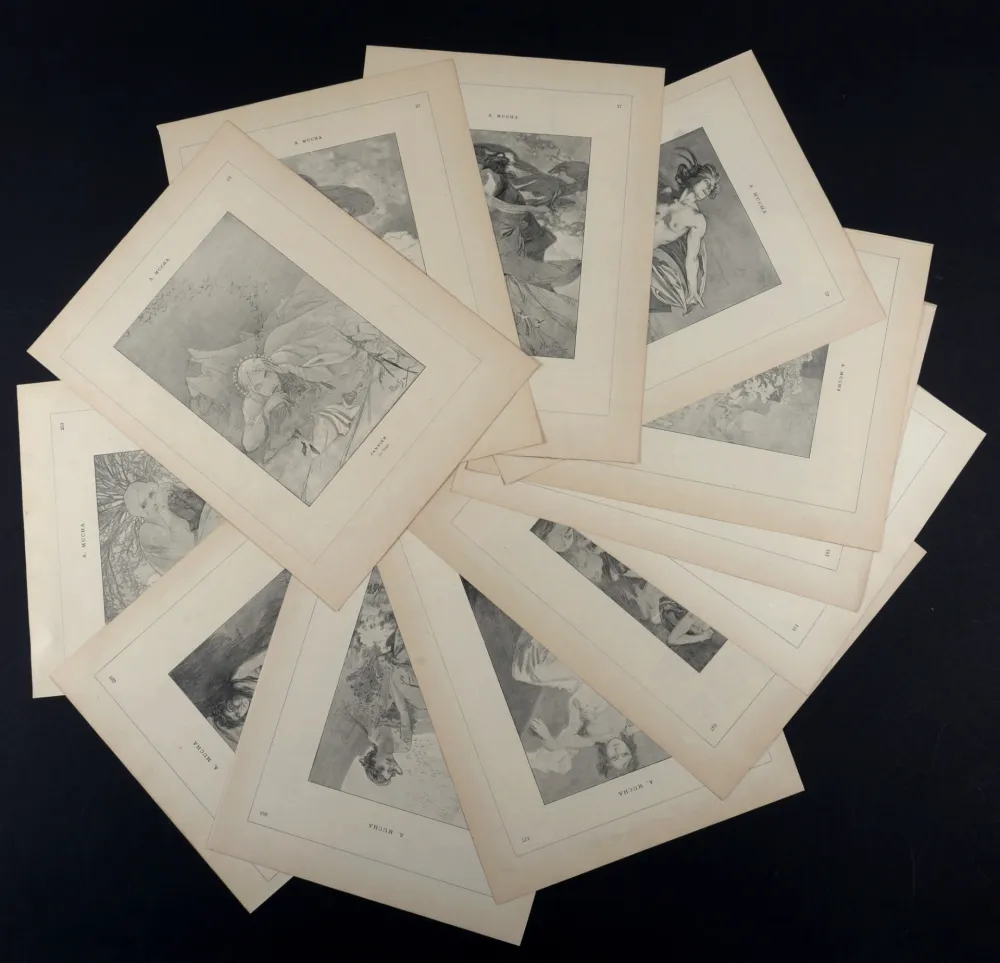 Lithographie Mucha - 12 Mois