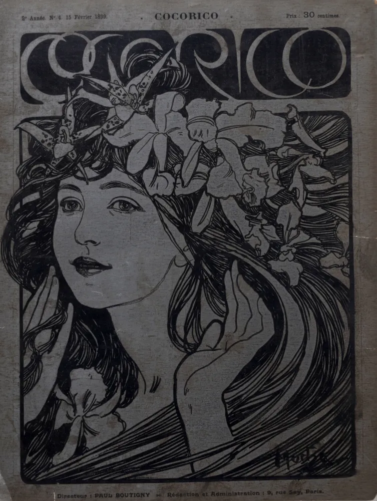Lithographie Mucha - Cocorico