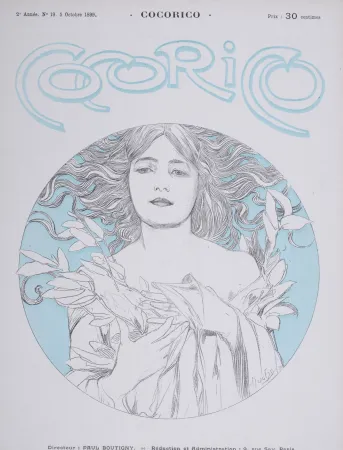 Lithographie Mucha - Cocorico, 1899