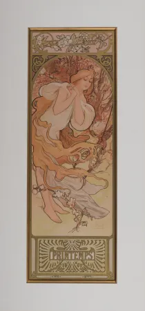 Lithographie Mucha - Le Printemps