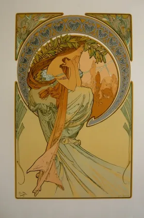 Lithographie Mucha - Les quatre saisons 2
